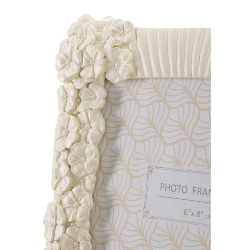 Cadre photo original Fleurs en Résine Blanc pour photo 15x20 cm Cempak 