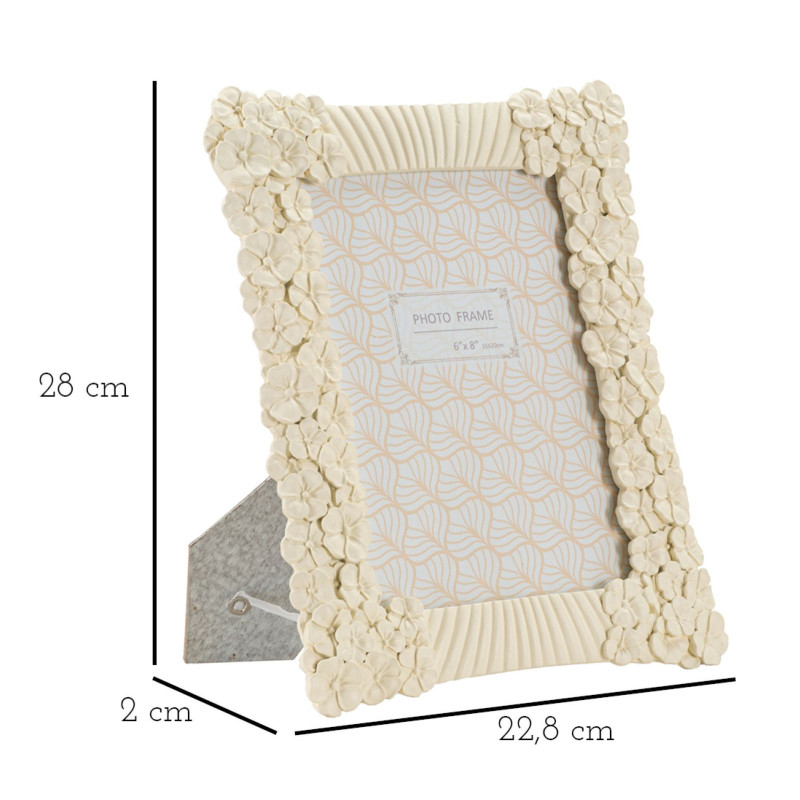 Cadre photo original Fleurs en Résine Blanc pour photo 15x20 cm Cempak 