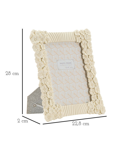 Cadre photo original Fleurs en Résine Blanc pour photo 15x20 cm Cempak 