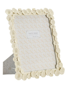 Cadre photo originale Lotus en Résine Blanc pour photo 20x25 cm Arlys 