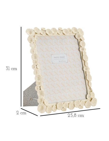Cadre photo originale Lotus en Résine Blanc pour photo 20x25 cm Arlys 