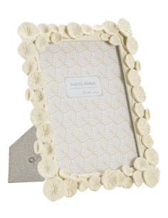 Cadre photo originale Lotus en Résine Blanc pour photo 15x20 cm Arlys 