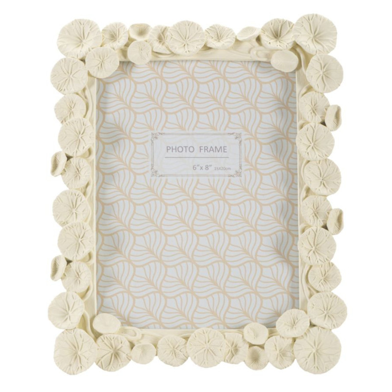 Cadre photo originale Lotus en Résine Blanc pour photo 15x20 cm Arlys 