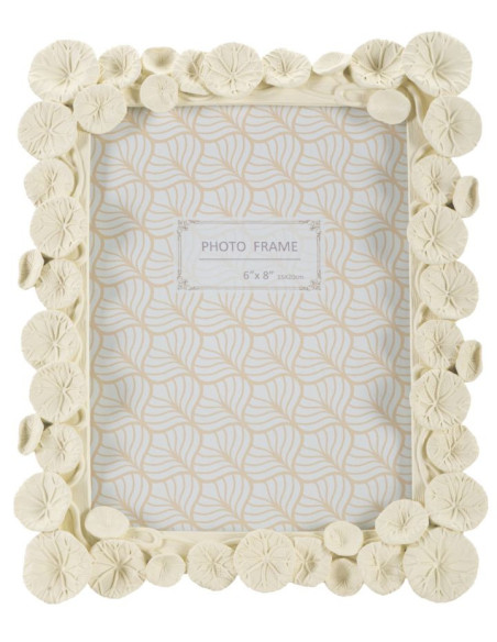 Cadre photo originale Lotus en Résine Blanc pour photo 15x20 cm Arlys 