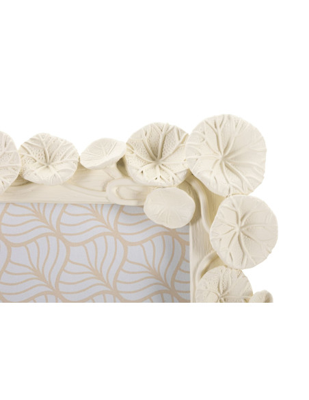 Cadre photo originale Lotus en Résine Blanc pour photo 15x20 cm Arlys 