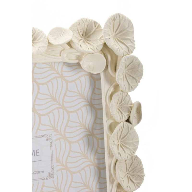 Cadre photo originale Lotus en Résine Blanc pour photo 15x20 cm Arlys 