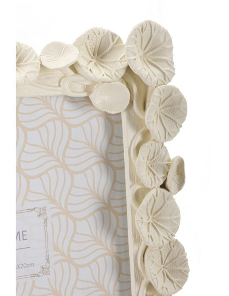 Cadre photo originale Lotus en Résine Blanc pour photo 15x20 cm Arlys 