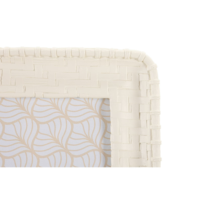 Cadre photo original Motif tressé en Résine Blanc pour photo 15x20 cm Bamboo 