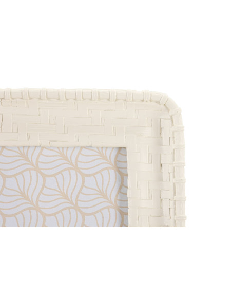 Cadre photo original Motif tressé en Résine Blanc pour photo 15x20 cm Bamboo 