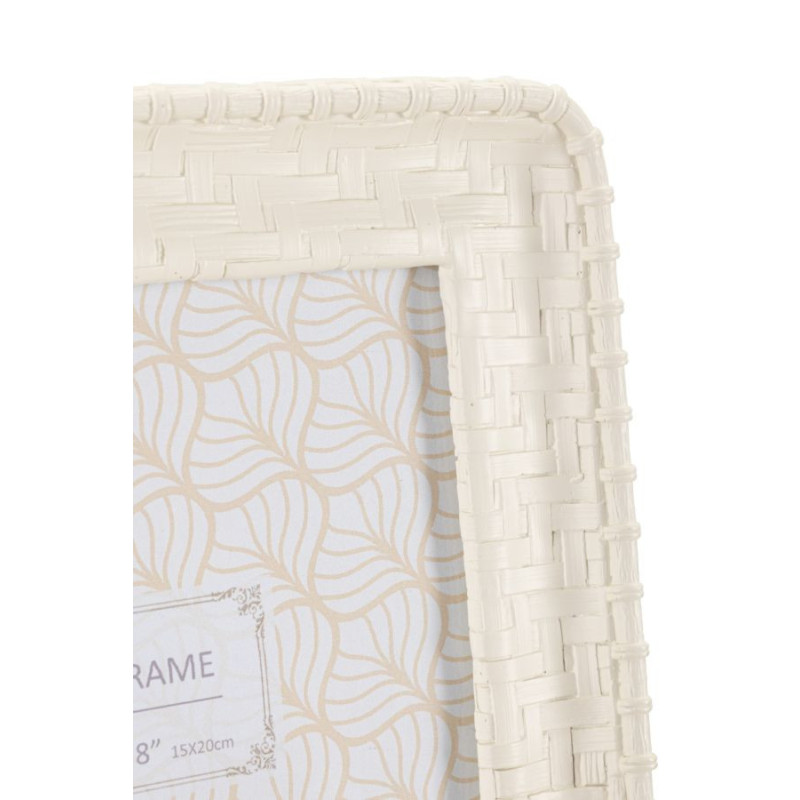 Cadre photo original Motif tressé en Résine Blanc pour photo 15x20 cm Bamboo 