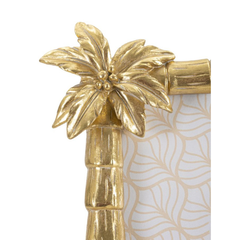 Cadre photo original Palmier et Flamand en Résine Doré pour photo 15x20 cm Flamingo 