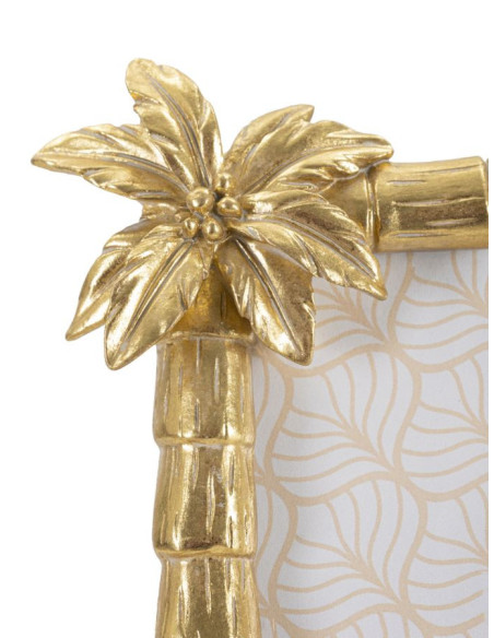 Cadre photo original Palmier et Flamand en Résine Doré pour photo 15x20 cm Flamingo 