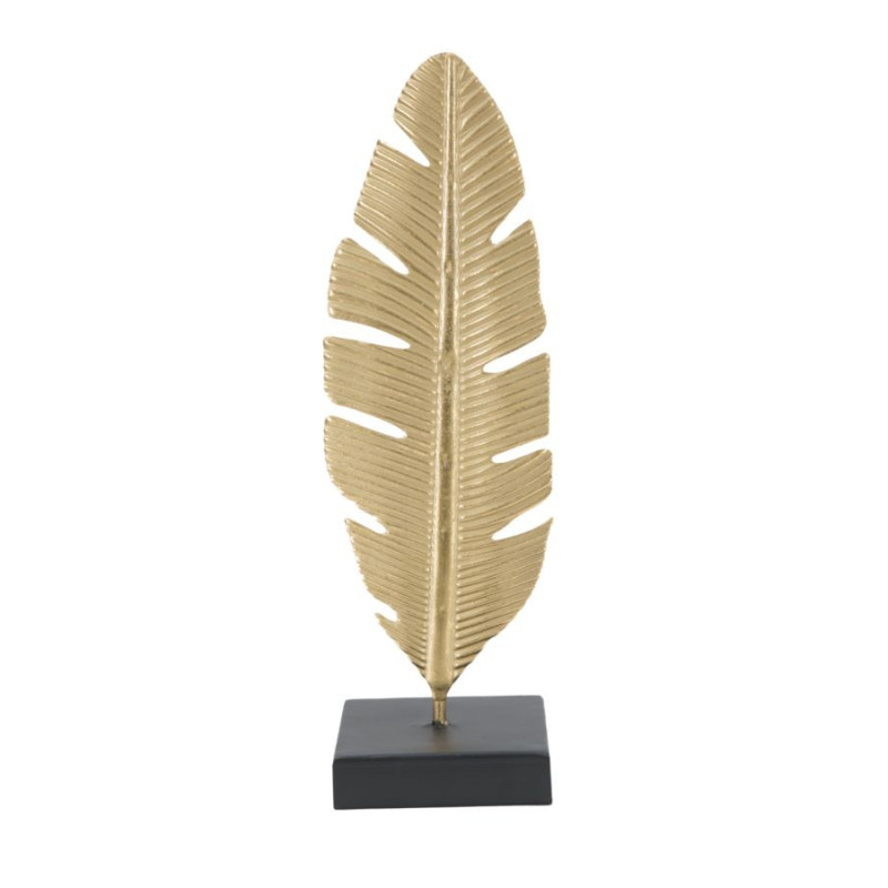 Bougeoir original Plume Hauteur 34 cm en Métal Doré Résine Noir Xilra 