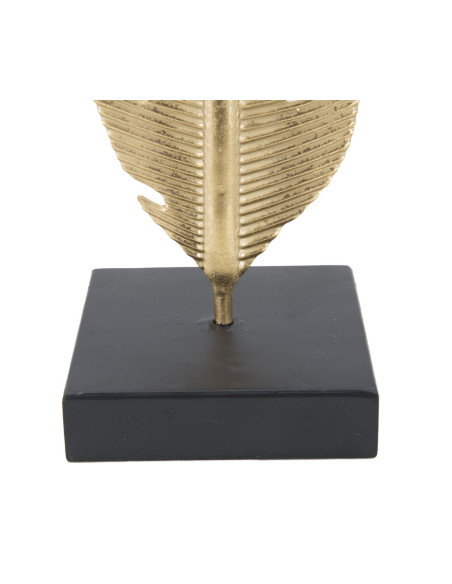 Bougeoir original Plume Hauteur 34 cm en Métal Doré Résine Noir Xilra 
