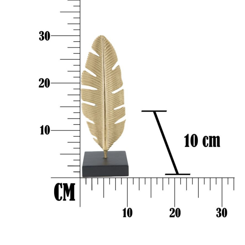 Bougeoir original Plume Hauteur 34 cm en Métal Doré Résine Noir Xilra 