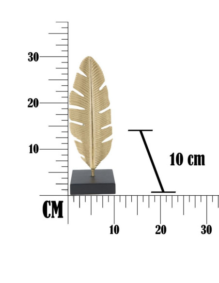 Bougeoir original Plume Hauteur 34 cm en Métal Doré Résine Noir Xilra 