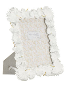 Cadre photo original Feuilles tropicales en Résine Blanc pour photo 15x20 cm Palm 