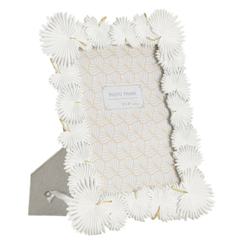 Cadre photo original Feuilles tropicales en Résine Blanc pour photo 15x20 cm Palm 