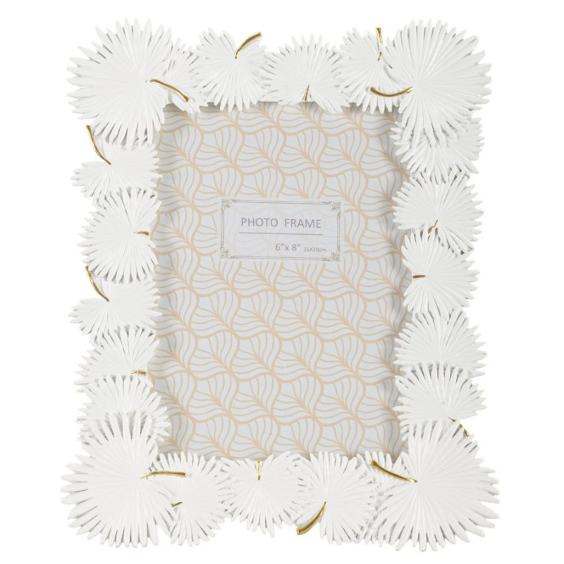 Cadre photo original Feuilles tropicales en Résine Blanc pour photo 15x20 cm Palm 