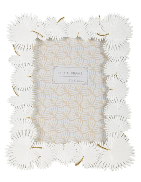 Cadre photo original Feuilles tropicales en Résine Blanc pour photo 15x20 cm Palm 