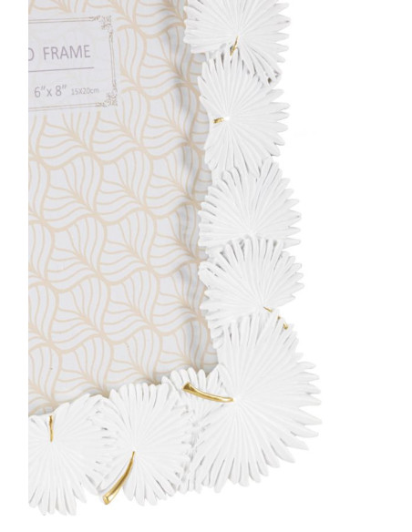 Cadre photo original Feuilles tropicales en Résine Blanc pour photo 15x20 cm Palm 