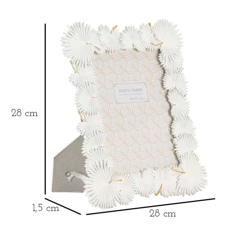 Cadre photo original Feuilles tropicales en Résine Blanc pour photo 15x20 cm Palm 