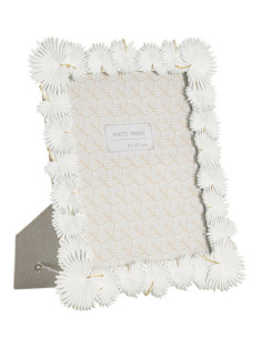 Cadre photo original Feuilles tropicales en Résine Blanc pour photo 20x25 cm Palm 