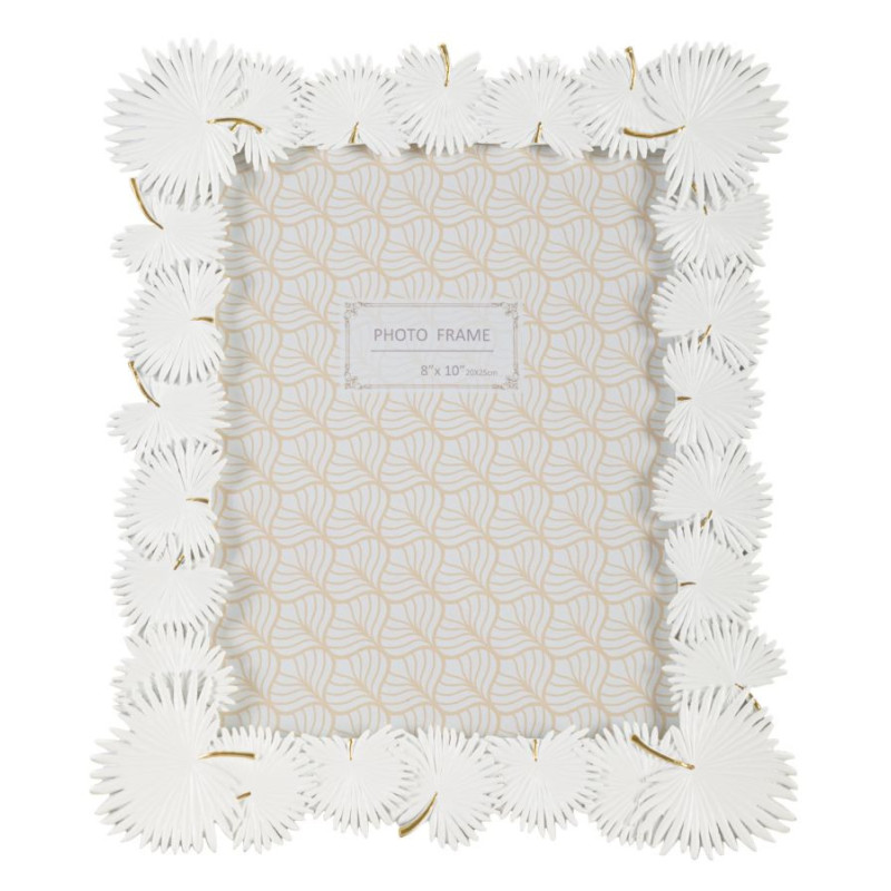 Cadre photo original Feuilles tropicales en Résine Blanc pour photo 20x25 cm Palm 