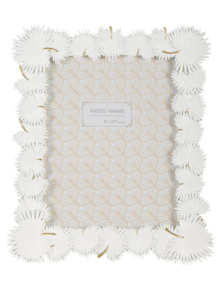 Cadre photo original Feuilles tropicales en Résine Blanc pour photo 20x25 cm Palm 