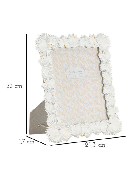 Cadre photo original Feuilles tropicales en Résine Blanc pour photo 20x25 cm Palm 