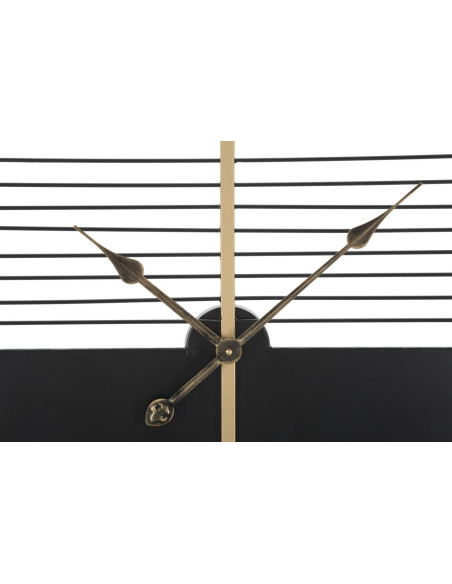 Grande Horloge murale moderne Ronde 60 cm en Métal Noir Doré Stock 