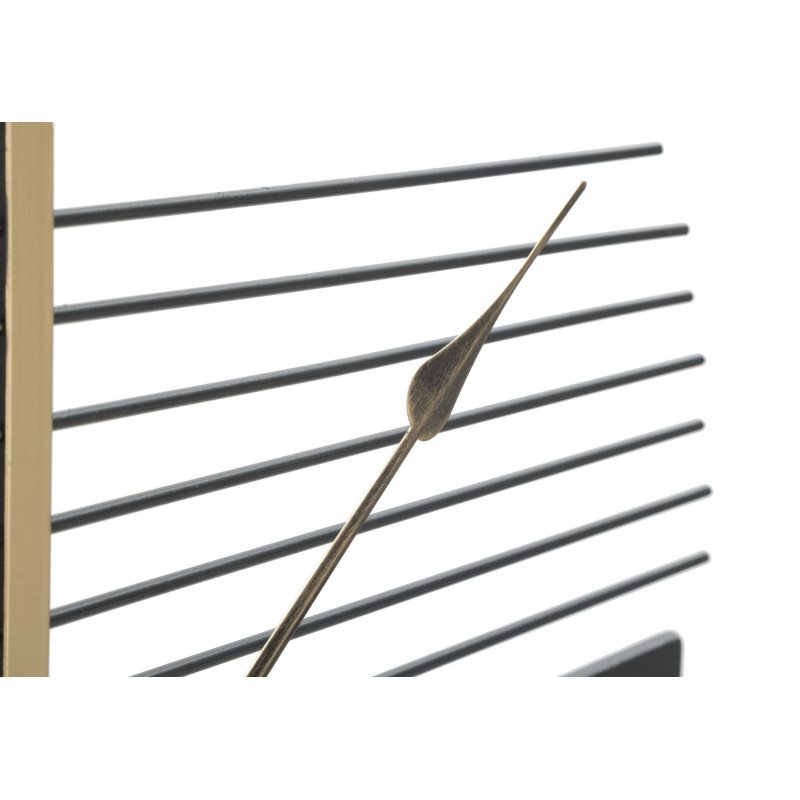 Grande Horloge murale moderne Ronde 60 cm en Métal Noir Doré Stock 