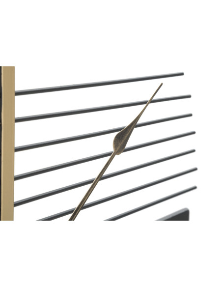 Grande Horloge murale moderne Ronde 60 cm en Métal Noir Doré Stock 