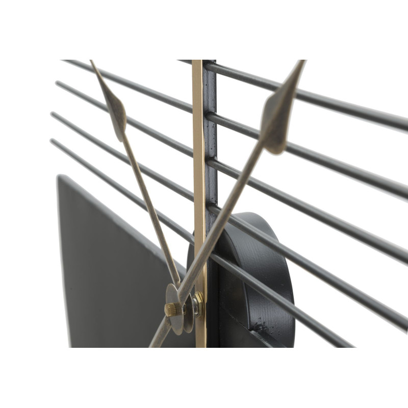 Grande Horloge murale moderne Ronde 60 cm en Métal Noir Doré Stock 