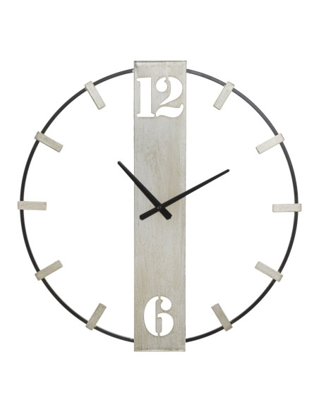Grande Horloge murale moderne Ronde 61x63 en Métal Argenté Noir Silvery 