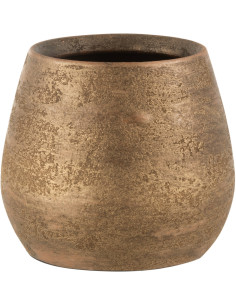 Cache-pot en Céramique Doré Owen Diamètre 20 cm Effet rugueux - 1