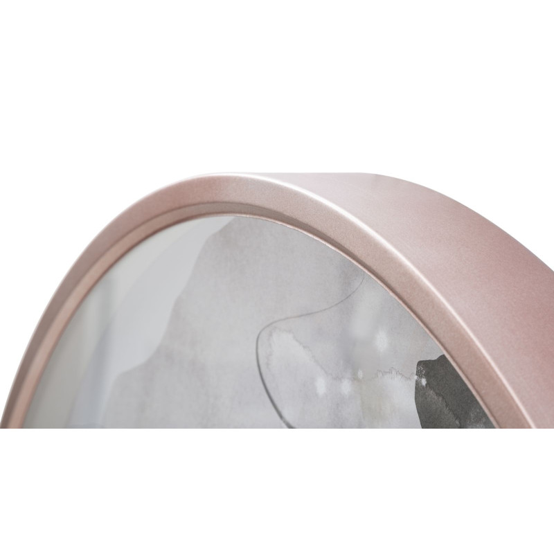 Grande Horloge murale Motif abstrait Ronde 60 cm en Métal Rose Verre Loril 