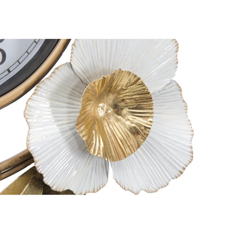 Grande Horloge murale moderne chic Ronde 80 cm en Métal Doré Verre Vert Rose Mity 