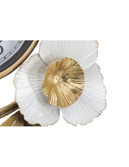 Grande Horloge murale moderne chic Ronde 80 cm en Métal Doré Verre Vert Rose Mity 