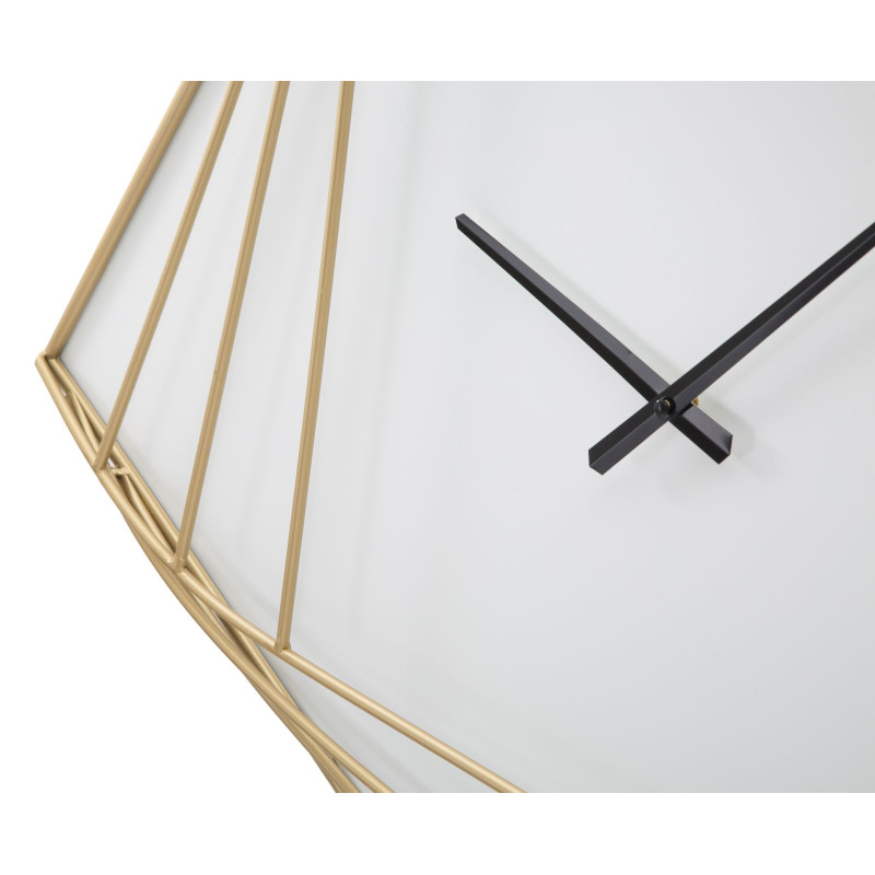 Grande Horloge murale moderne Losange 85 cm en Métal Doré Plastique Blanc Goldy 