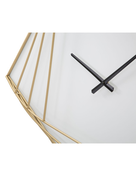 Grande Horloge murale moderne Losange 85 cm en Métal Doré Plastique Blanc Goldy 