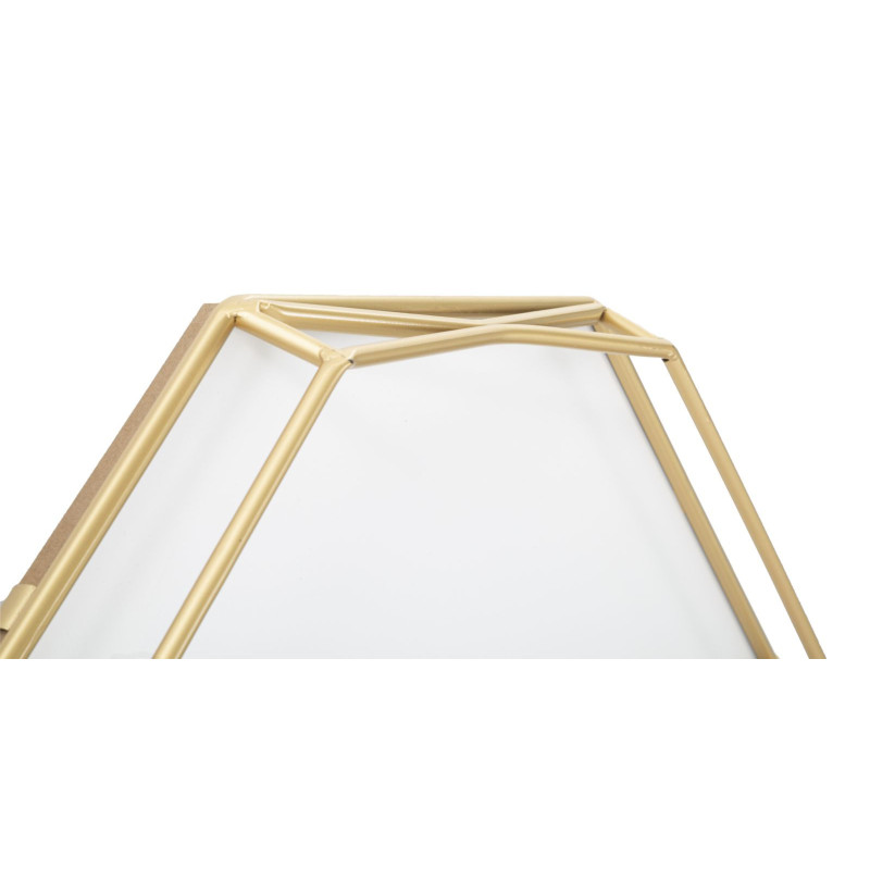 Horloge murale moderne Octogonale 56 cm en Métal Doré Plastique Blanc Goldy 