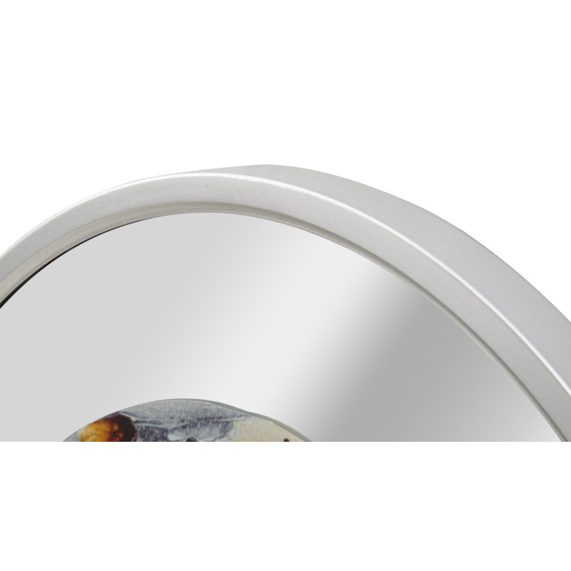 Grande Horloge murale originale Miroir Ronde 60 cm en Métal Argenté Verre Zelva 