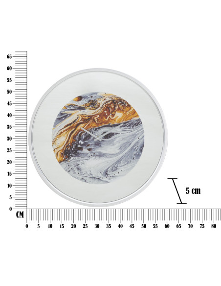 Grande Horloge murale originale Miroir Ronde 60 cm en Métal Argenté Verre Zelva 