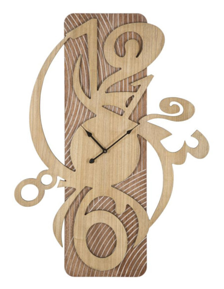 Grande Horloge murale design Hauteur 93 cm en Bois Naturel Wolly - 1