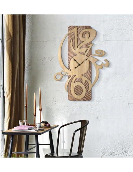 Grande Horloge murale design Hauteur 93 cm en Bois Naturel Wolly - 5