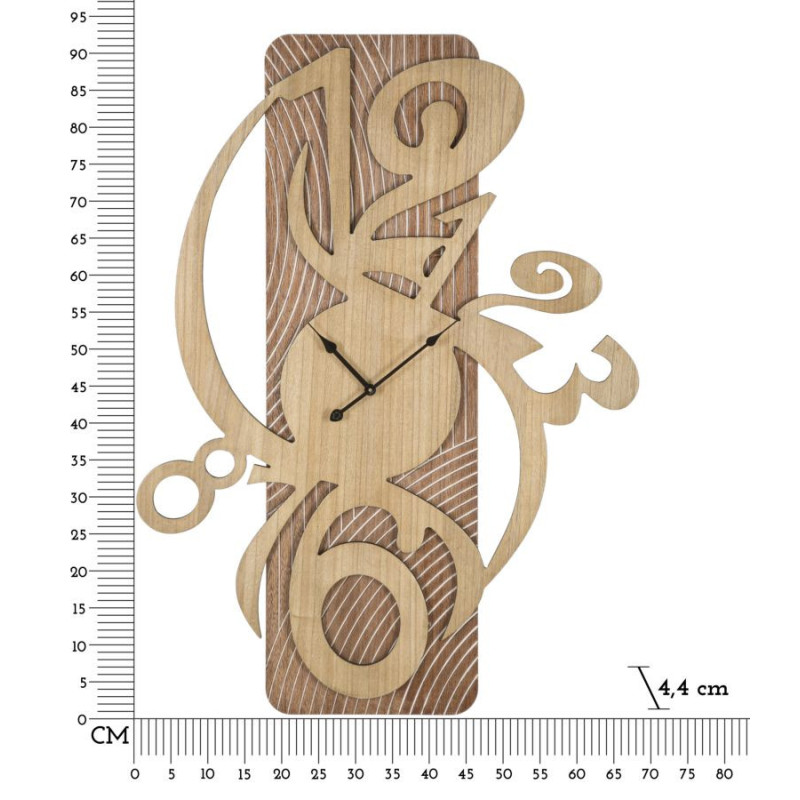 Grande Horloge murale design Hauteur 93 cm en Bois Naturel Wolly - 6