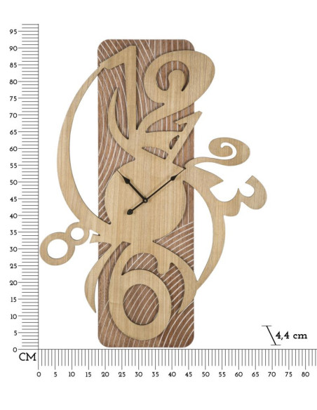 Grande Horloge murale design Hauteur 93 cm en Bois Naturel Wolly - 6