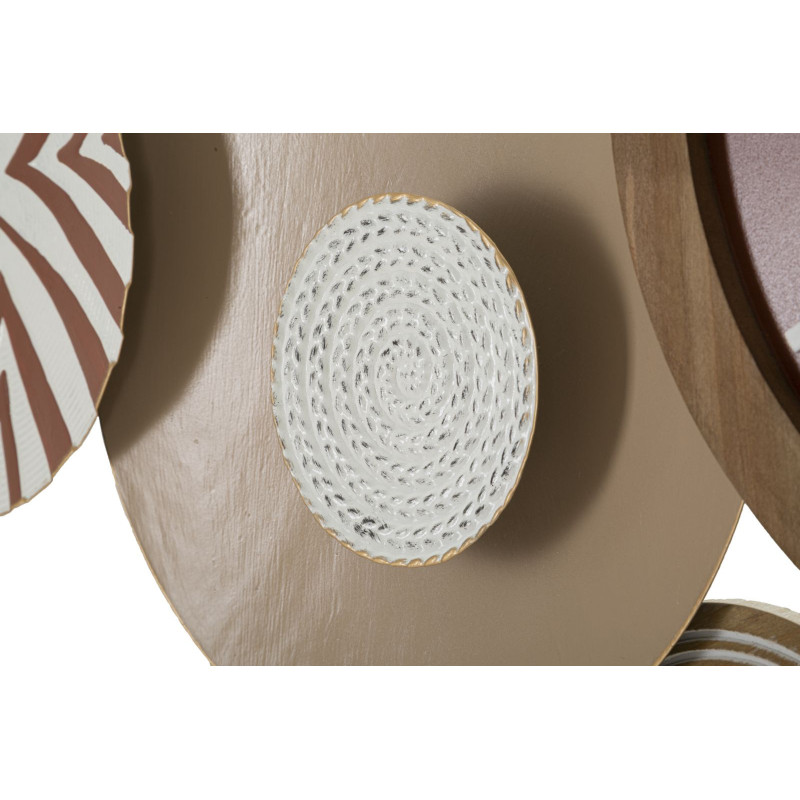 Grande Horloge murale originale Ethnique Chic 127x61 en Métal Rouge Bois Naturel Valra 