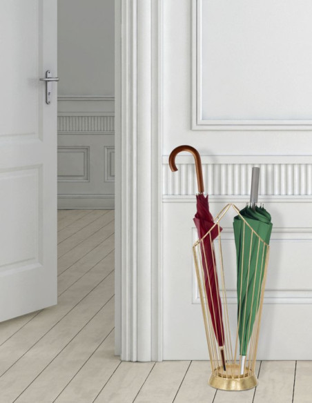 Porte parapluie design moderne Hauteur 60 cm en Métal Doré Telya 